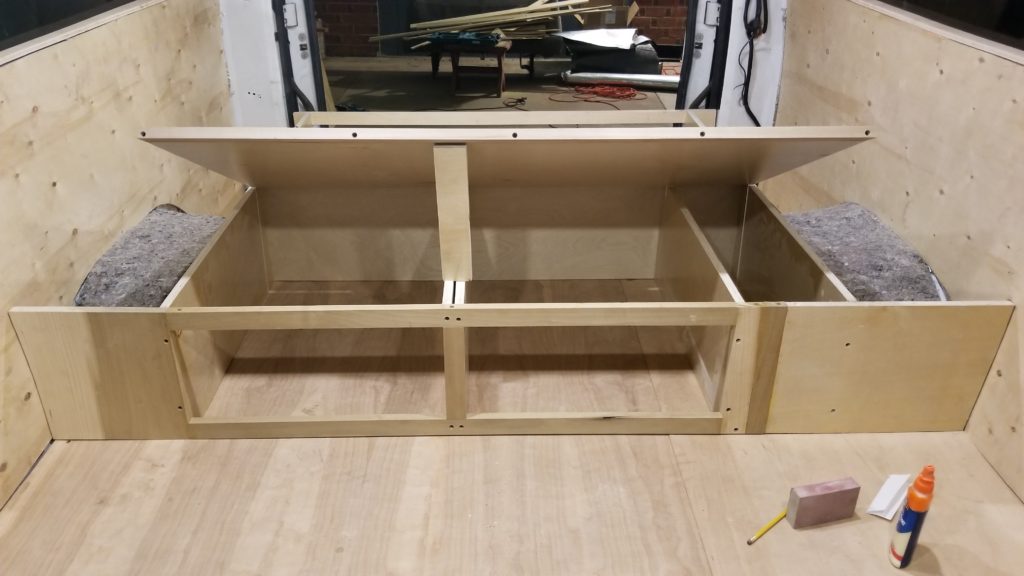 CamperVan Build - Step 7: Build Bed/Bed Storage - GoatManMike's Adventures